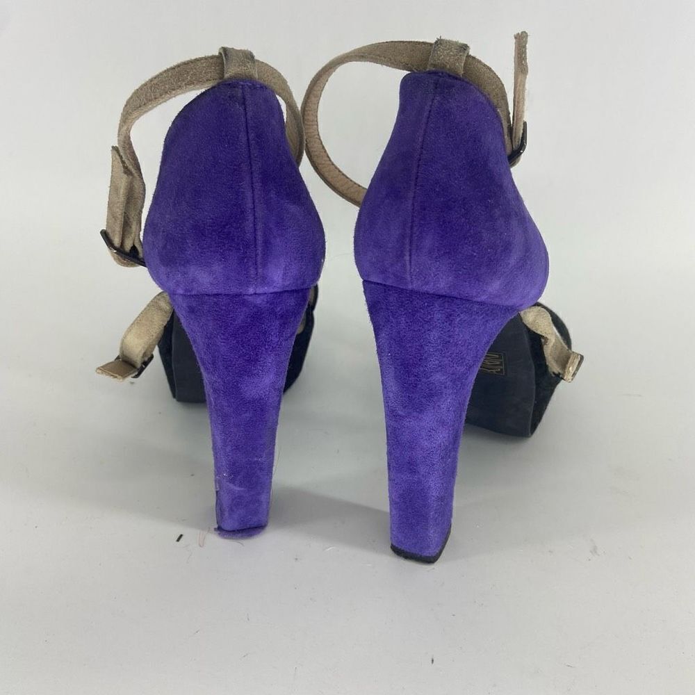 Free People Women's Colorblock Open-Toe Suede Strappy Platform Heels Size 8 - Picture 3 of 7